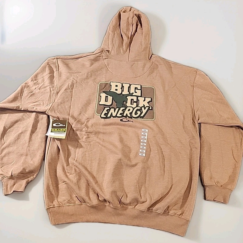 Drake‎ Waterfowl Hoodie Mens XXL Big Duck Energy Hunt Graphic Soft Sweater NEW